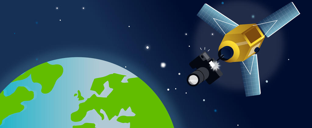 Satellite sending information to Earth