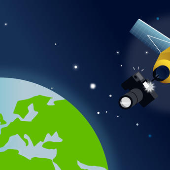 Satellite sending information to Earth