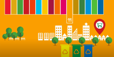 Visual of a city for the SDG 11 screenshot of the Sustainability video presenting the sustainable development goal number 11