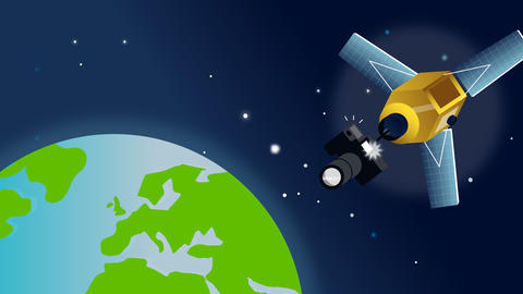 Satellite sending information to Earth