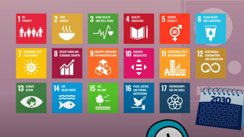 Image with all the seventeen sustainable development goals pictograms. 