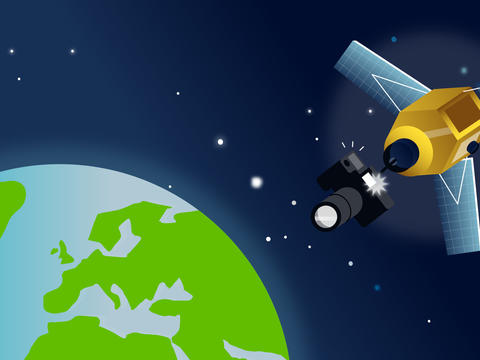 Satellite sending information to Earth