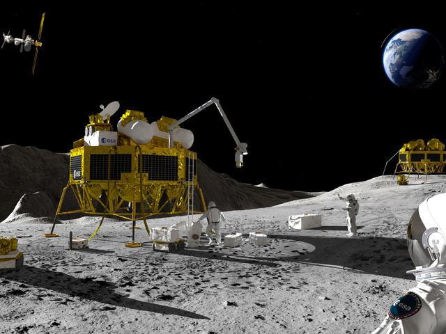 Moon surface scenario pillars