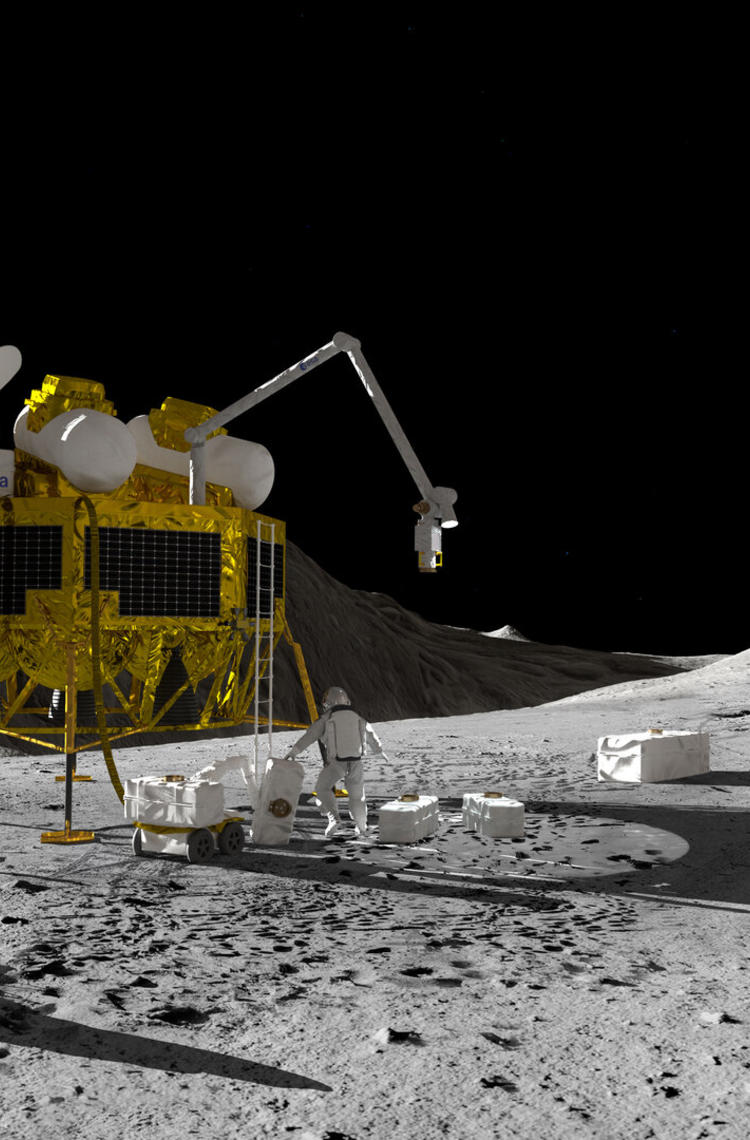 Moon surface scenario pillars